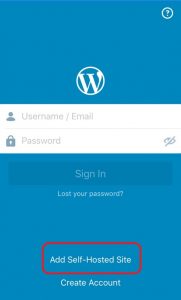 wordpress mobile app login